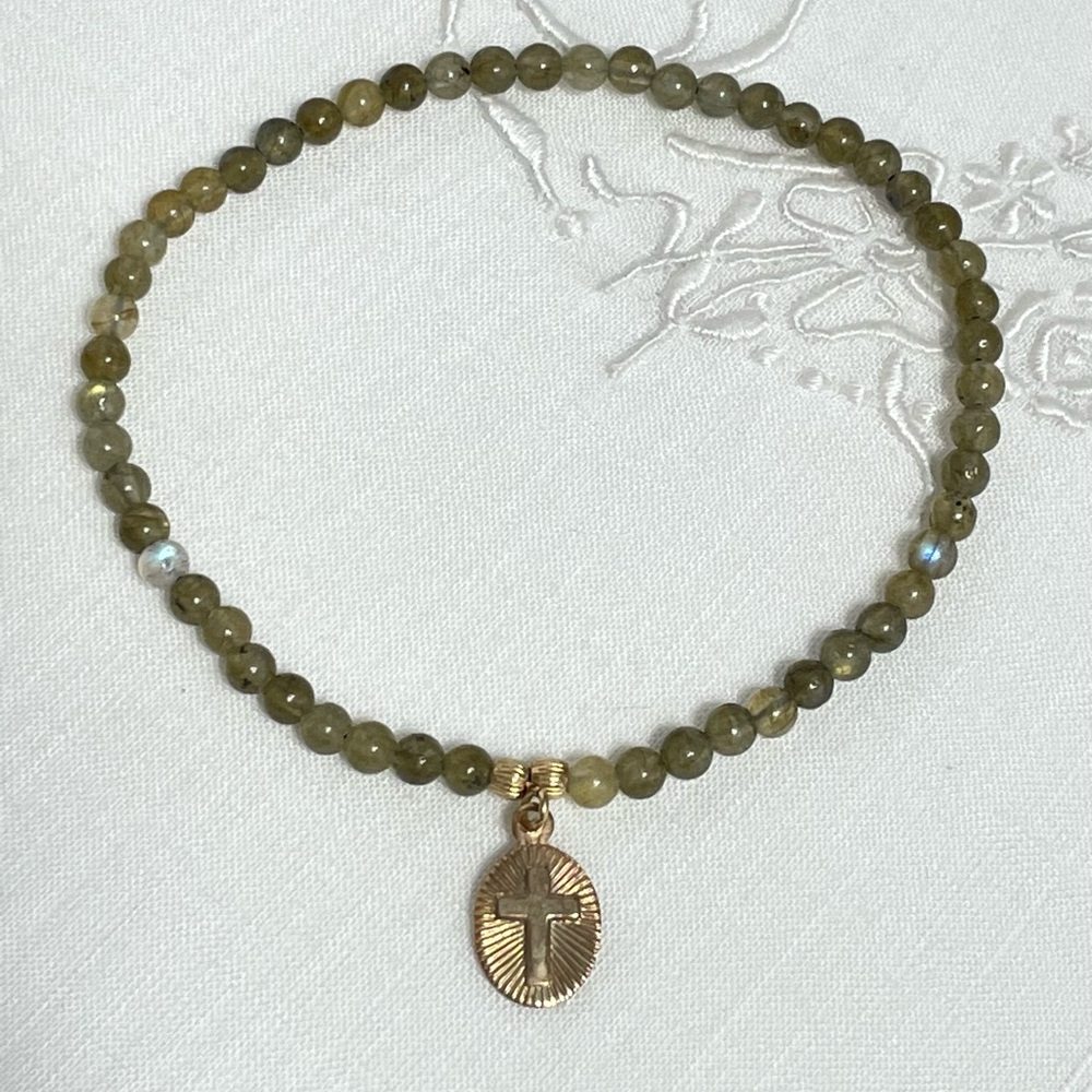 TINY Labradorite stretch bracelet